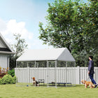 PawHut Outdoor Dog Kennel with Waterproof Roof - 9.2' x 7.5' x 7.2'-Waterproof, UV-resistant Oxford cloth top prevents water buildup
