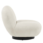 Modway Kindred Boucle Upholstered Upholstered Fabric Swivel Chair - Black Ivory-Dense Foam Padding