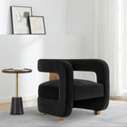 Manhattan Comfort Amirah 28.94" Modern Velvet Upholstered Accent Chair - Black-Frame Made of High Quality Pine Wood with Brushed Gold Metal Legs for Fashion and Durability