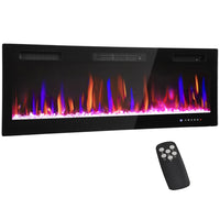 HOMCOM 50" Electric Wall Fireplace with Eco Mode - 1500 W-Ultra-slim design fits seamlessly into modern, space-limited homes
