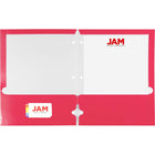 JAM Paper Laminated Two Pocket Glossy 3 Hole Punch School Folders - Assorted Fashion Colours - 6 Pack-Quantity: 6 per pack l One for each subject & project
