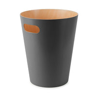 Umbra Woodrow Waste Can - Charcoal-Waste bin for office or bedroom