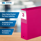 Davis Group Premium Economy Binder - Round Ring - 3" - Pink - 6 Pack-Round Ring, Non-Locking