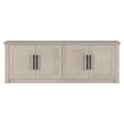 Hudson&Canal Thornwell TV Stand for TV's up to 78" - Alder White-A transitional design accommodates TVs up to 78" for your entertaining space