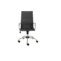 Plata Import Toni High Back Office Chair, Black (LS-3010-BLACK)-Polyurethane Coating