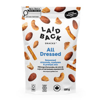 Laid Back Snacks All Dressed Seasoned Almonds, Cashews & Pretzel Mix - 130g-Dry roasted tree nuts exclusively