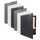 JAM Paper Laminated Two Pocket Glossy Folders - Assorted Business Colours - 6 Pack-Colour: Black, White, Grey