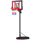 Qaba Basketball Hoop for Kids with Weight Bag-Height adjusts from 6.6'-8.5' (200-260cm), accommodating kids through their teens
