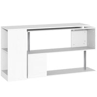HOMCOM 55" L-Shaped Desk - White-Space saving l-shaped computer desk ideal for your office, bedroom, dorm 