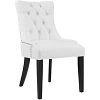 Modway Regent Tufted Vegan Leather Dining Chair - White-Tufted Dining Chair