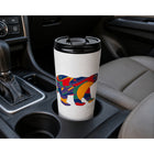 Oscardo Dawn Oman Alpha Bear Indigenous Art Travel Mug-Double-Wall Stainless Steel - Durable 330 ml (11.2 oz) travel mug with insulated construction that keeps beverages hot for up to 5 hours and cold for up to 12 hours