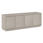 Hudson&Canal Presque TV Stand for TV's up to 75" - Alder White-Features four beveled doors with enclosed cabinets and 4 shelves for ample storage