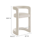 Modway Winslow Performance Velvet Counter Stool - Alabaster-Performance Velvet Fabric