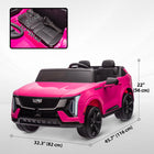 Qaba 2-Seater 12V 10A Ride on RC Car Cadillac Escalade Licensed - Pink-Built-in music and USB port for added entertainment 