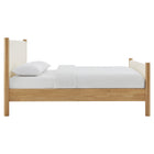 Modway Maven Queen Size Boucle Upholstered Platform Bed - Feather Oak-Wood Slat Support