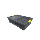 Modern Homes Storage Box with Cover - 28 L - Grey/Yellow Handles-28 L capacity for organizing household, office, or seasonal items
