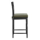 Modway Jax Oak Wood Counter Stool With Wavy Razor Back and Cushion - Black Sage-Armless Design