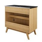 Modway Soma 36" Bathroom Vanity - Oak/Black-8" Centerset Holes