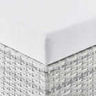 Modway Convene Outdoor Ottoman - Light Grey/White-Non-Marking Foot Glides