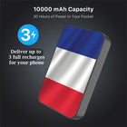 MyBat Pro 10000mAh 20W Power Bank - France Flag-Smart chip technology ensures safe and efficient charging