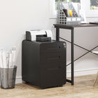 Vinsetto 3-Drawer Letter/A4 Filing Cabinet with Wheels Lockable - Black-Ample storage space for files and other important paperwork
