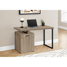 Monarch Specialties 7764 48" Computer Desk - Dark Taupe Left Or Right Facing-The storage unit can be installed on the left or right side as desired; Finished on all sides for flexible placement anywhere in a home office