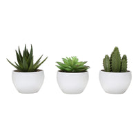 Monarch Specialties 6" Artificial Indoor Succulent Green Plants - Table - White Pots - Set of 3-Add a touch of greenery to your home or office with this set of 3 artificial succulent plants that stand up to 6" tall