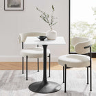 Modway Lippa 24" Square Wood Dining Table - Black White-Chip-Resistant Metal Pedestal Base