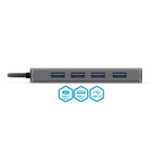 BlueDiamond Slim 4 in 1 USB-C Hub-4 USB 3.0 gen 1 ports: 4 USB-A ports feature USB 3.0 Gen1 support which provide up to 5Gbps of blazing fast data transfer speeds