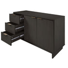 Manhattan Comfort Granville 55.04" Modern Sideboard - Dark Grey-Open Contemporary Mop Base Side Legs. Adding Seamless Fashion Design and Durability