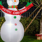 HOMCOM Lit Inflatable Snowman Christmas Yard Decoration-Rated IP44 polyester cloth is suited for indoor and outdoor use