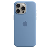 Apple Silicone Case with MagSafe for iPhone 15 Pro Max - Winter Blue-Model Compatibility: Apple iPhone 15 Pro Max