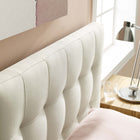 Modway Lily Upholstered Fabric Twin Headboard - Ivory-Fine polyester upholstering