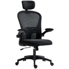 Vinsetto Mesh Office Chair with Headrest and 4D Lumbar Support - Black-Take a break and stretch out with a tilt function