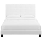 Modway Melanie Tufted Button Upholstered Fabric King Platform Bed - White-No Box Spring Required