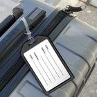 Beslayn Heavy Duty Luggage Tags With Plastic Loops - Window Cover & Inserts Included - Black - 20 Pack-6" Plastic Loop Strap Included