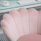 HOMCOM Mid Back Velvet Office Chair with Swivel Wheels - Pink-Swivel wheels and seat ensure easy and quick mobility