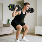 Soozier Adjustable Dumbbell Set - 44 lb-Includes 4 x 4 lb (2 kg), 4 x 3.3 lb (1.5 kg), 4 x 2.8 lb (1.25 kg) plates to customize your desired weight