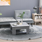 HOMCOM 2 Tier Modern Coffee Table with Shelf - Wood Grain-Easy assembly required