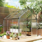 Outsunny Polycarbonate Greenhouse - 6' x 6' x 6.6' - Silver- Transparent PC board allows you to observe the plants inside
 