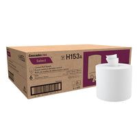 Cascades PRO Select 2-Ply Centerpull Paper Towel - 600 Sheets - White - 6 Pack-Perforated roll for one-at-a-time dispensing