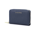 Champs Iconic Palm Wallet - Navy-Secure 3 way zipper closure
