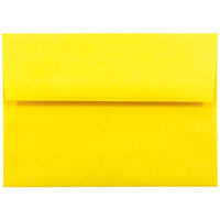 JAM Paper A6 Coloured Invitation Envelopes - 4.75 x 6.5 - Yellow Recycled - 50 Pack-These envelopes are perfect to use for sending invitations, greeting cards, RSVP's, thank you cards, gifts for birthdays, graduations, holidays and more