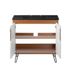 Modway Energize 36" Bathroom Vanity - Cherry/White/Black-9