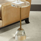 Plata Import Sarah 12"W Round Acrylic Side Table - Gold -Table Base Type pedestal 