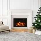HOMCOM 27" Electric Fireplace Insert Heater with Remote Control - Black-Multi-level heat setting keeps the room temperature at 17-27℃ 