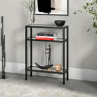 Hudson&Canal Sivil 22"W Console Table - Blackened Bronze-Handcrafted finish is applied to the steel frame
