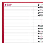 Brownline 2026 CoilPro Daily Planner Hard Cover with Twin-Wire Binding - 10" x 7-7/8" - Red - English-Self-adhesive laminated tabs