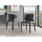 Manhattan Comfort Conrad 20.47" Mid-Century Modern Faux Leather Upholstered Dining Chairs - Grey - Set of 2-Frame Made of Durable Metal