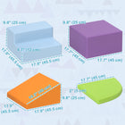 Qaba Soft Play Foam Play Set for Climbing, Crawling - Light colour - Set of 4-EPE foam padding for secured safety 